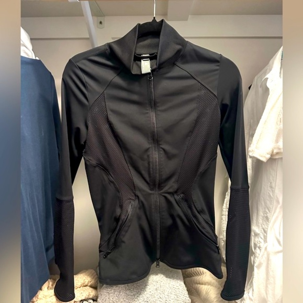 Adidas by Stella Mcartney black front zip athletic jacket! small